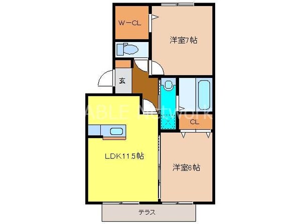 グラン・ドミール古賀 B棟の物件間取画像